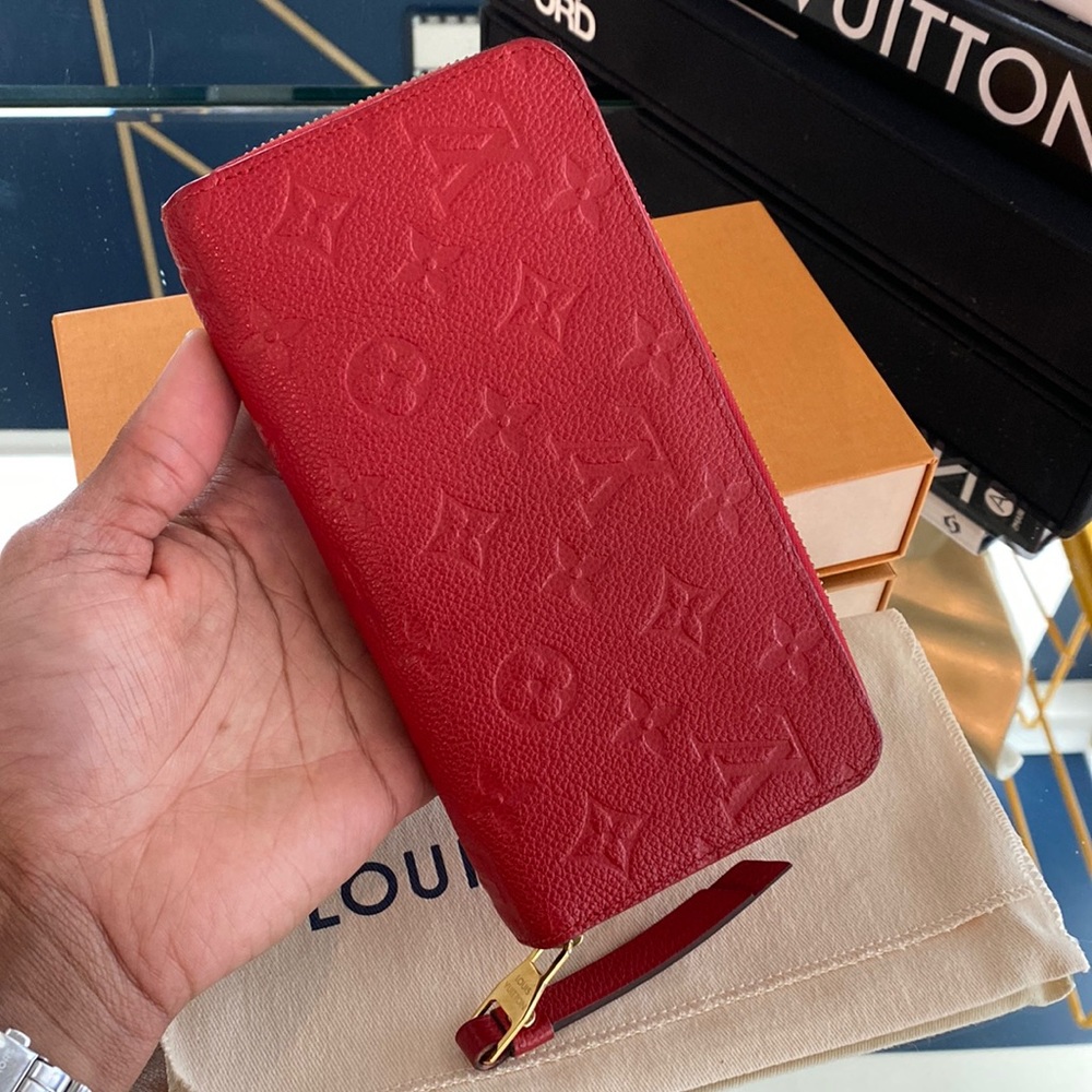 Louis Vuitton Red Long Zippy Empriente Wallet